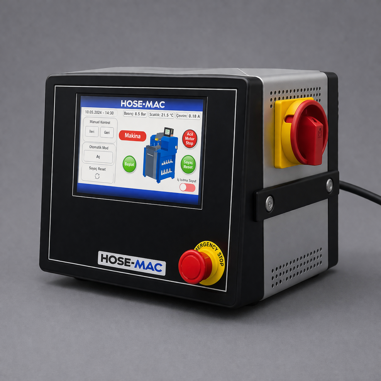 HİDROLİK HORTUM KESME VE SOYMA MAKİNESİ KONTROL CİHAZI
